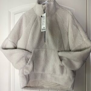 Lululemon Scuba Oversized Fleece Funnel Neck Cozy White Sherpa Pullover